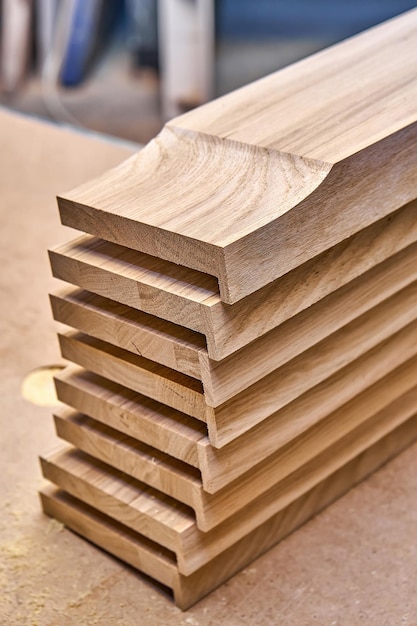Solid oak joinery product Oak plinth block closeup