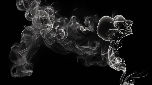 솔리드 슈퍼 블랙 배경 연기 스트로크 증기 담배