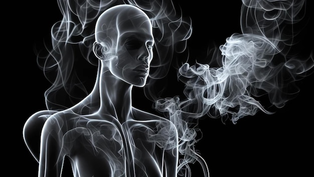 Solid super black background smoke stroke vapor cigarette