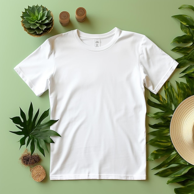 Solid white tshirt mockup no wrinkles