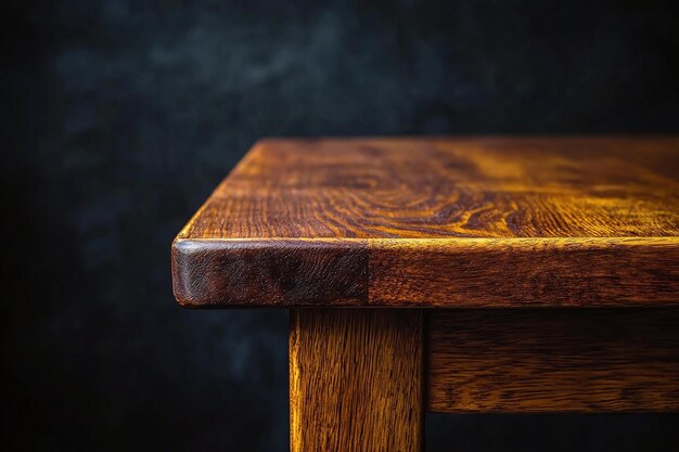 solid wood surface for product presentation black background