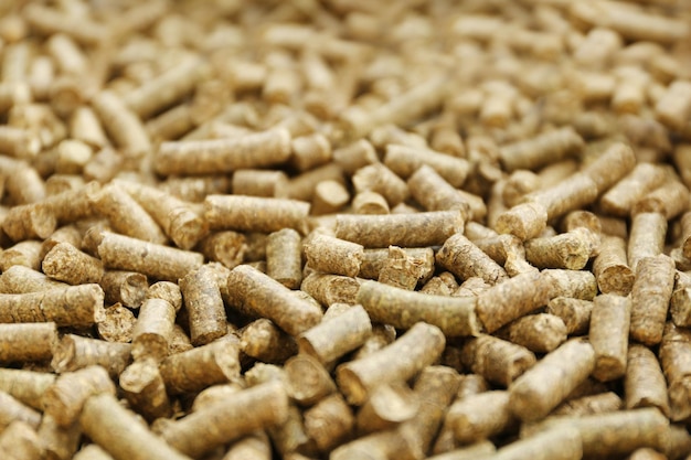 Photo solid wooden pellets closeup