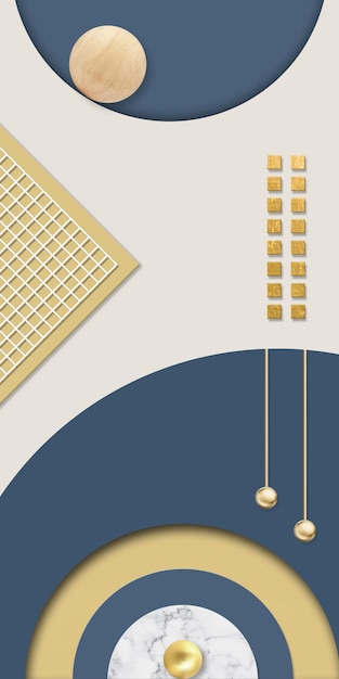 Solide geometrie en marmeren achtergrond