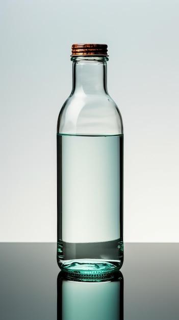 A solitary 3D water bottle set against a minimalist white background Vertical Mobile Wallpaper