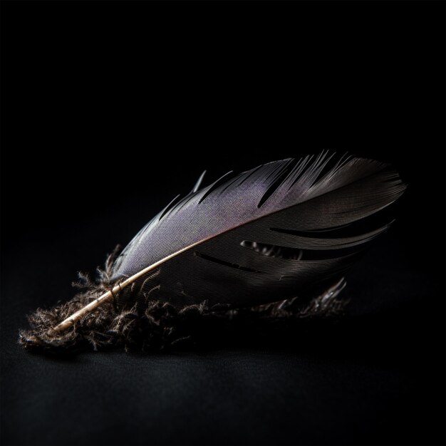 A Solitary Black Feather Delicate and Ethereal