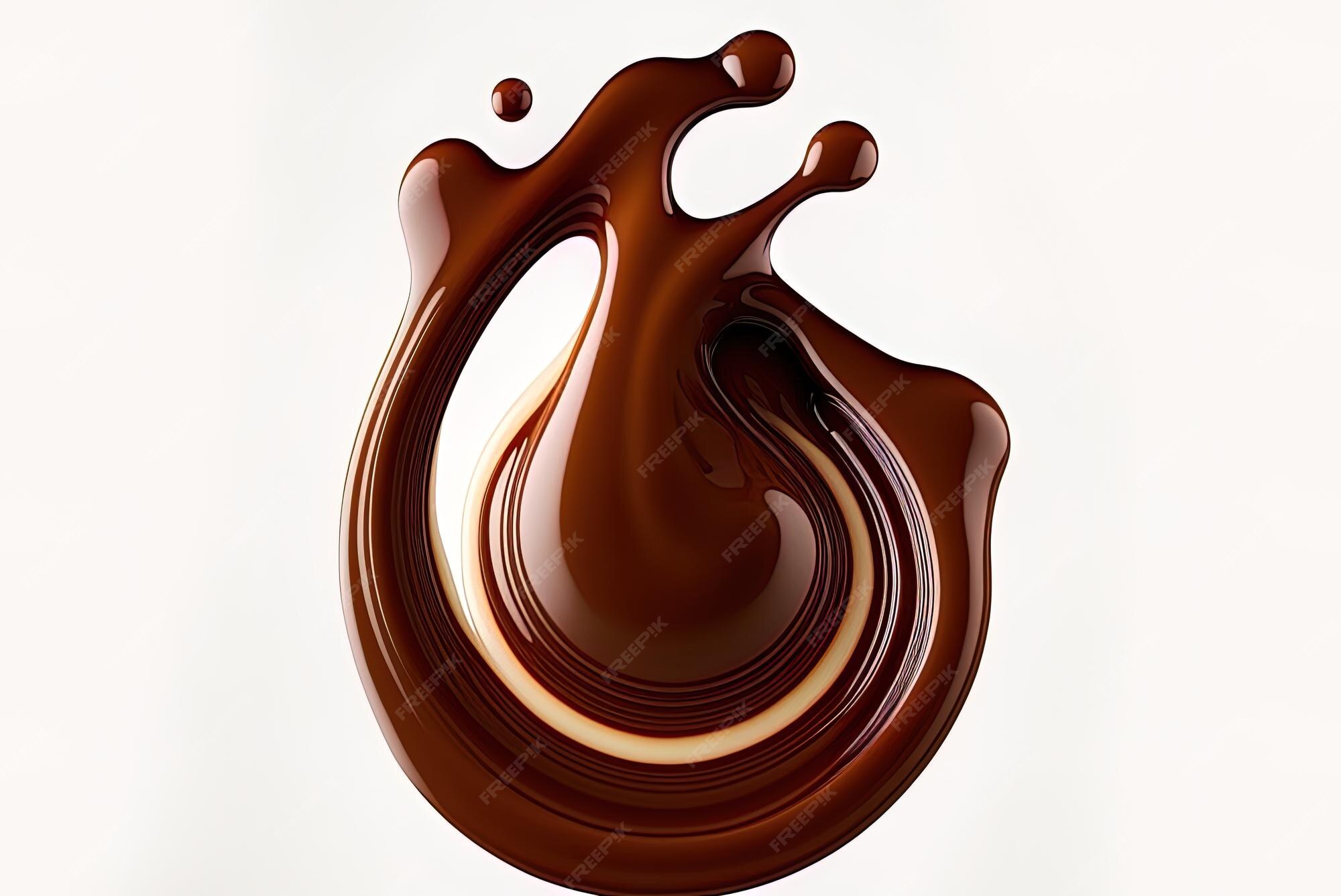 Premium ai image a solitary chocolatecolored drop of syrup on a white