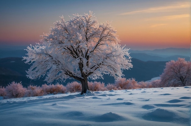 Solitary Snow Tree