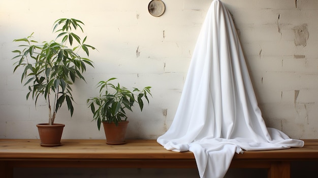 Solitary Towel on White Background