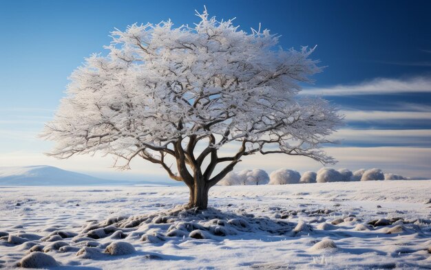 A Solitary Tree Beneath a Pale Sky