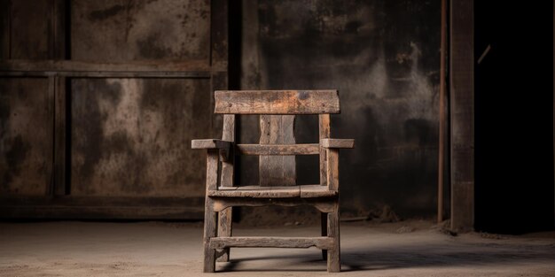 Solitary WabiSabi Wooden Chair