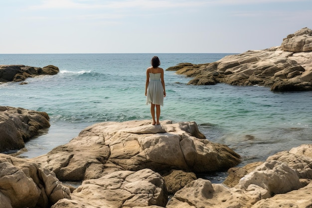 Solitude on a rocky beach