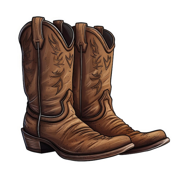 Solo Adventure A Vibrant Cartoon Journey through Cowboy Boots