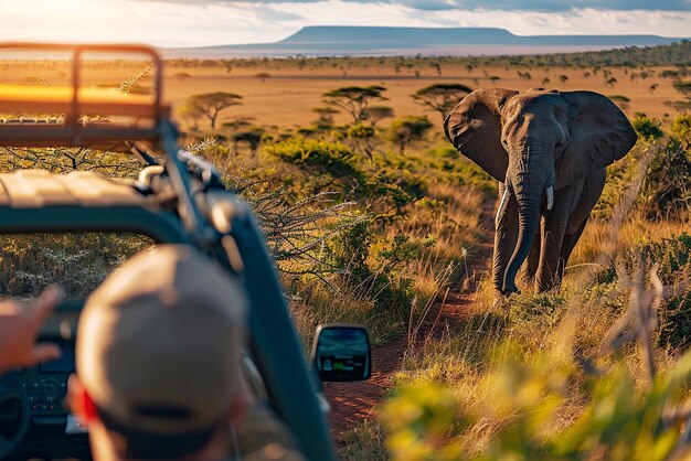 Premium Photo  Solo safari expedition Embracing the majesty of the wild