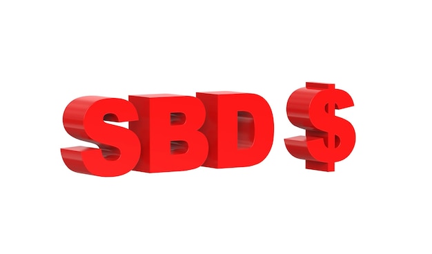 Solomon Islands dollar currency symbol of Solomon Islands in Red 3d rendering 3d illustration