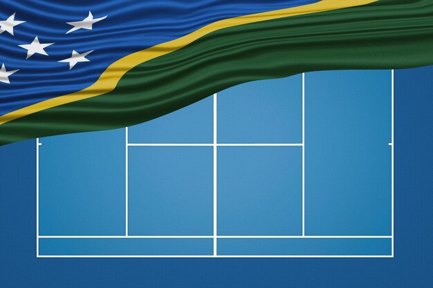 Solomon Islands Wavy Flag Tennis Court Hard court