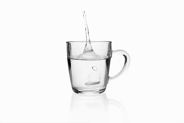 Premium Vector  Realistic glass glasses water jet poster