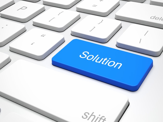 Solution blue button