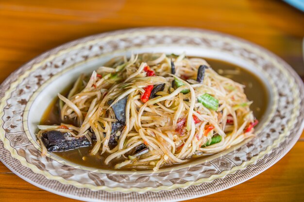 Som Tum, Thai papaya salad,Popular local cuisine of Thailand