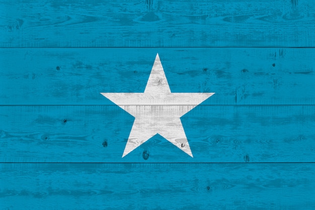 Photo somalia flag painted on old wood plank