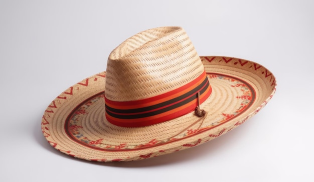 Sombrero hoed feestelijk versierd voor de vakantie Cinco de mayo op een witte achtergrond