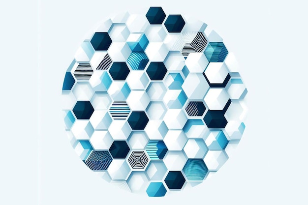 Photo some blue hexagons dancing on a white background abstract tech design