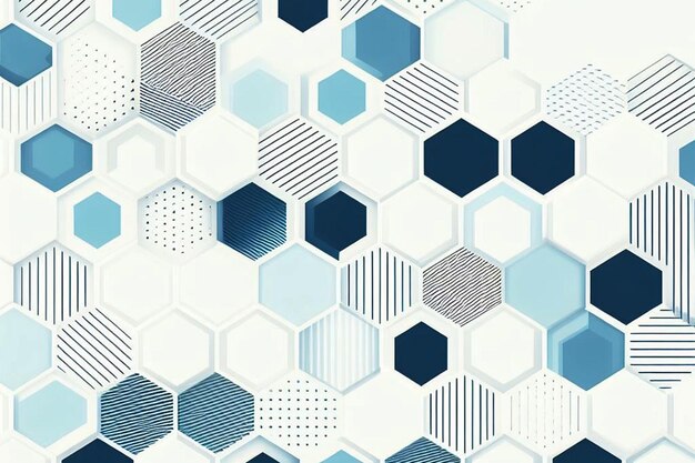 Photo some blue hexagons dancing on a white background abstract tech design