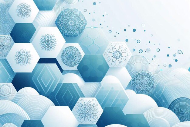 Photo some blue hexagons dancing on a white background abstract tech design