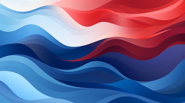 some blue white and red wavy waves in the style of digital gradient blends abstractioncration