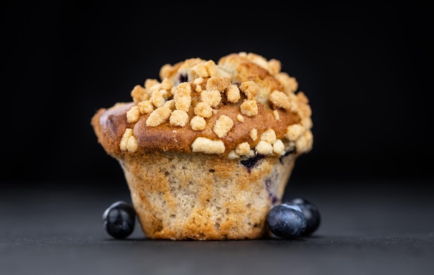 Some Blueberry Muffins closeup shot selective focus