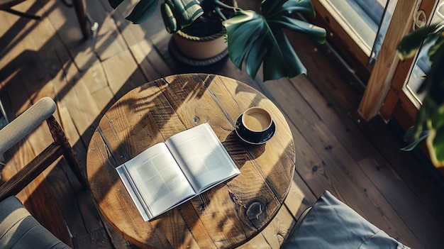 some books with a coffee on the table