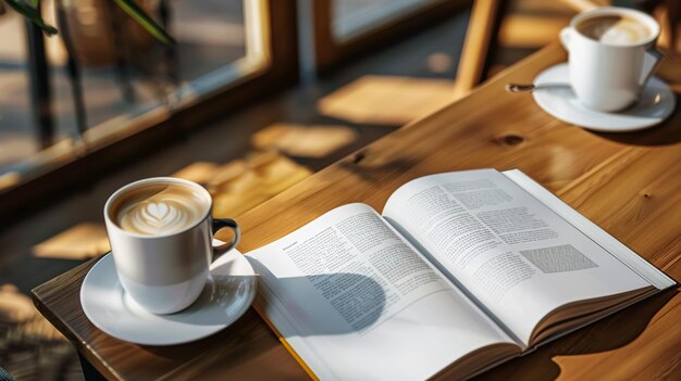 some books with a coffee on the table