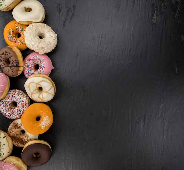 Some fresh made Donuts top view