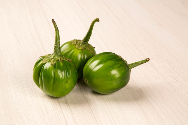 Photo some green african eggplants. eggplants.