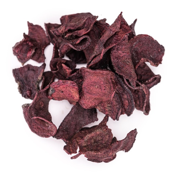 Some healthy Beetroot Chips selective focus closeup shot