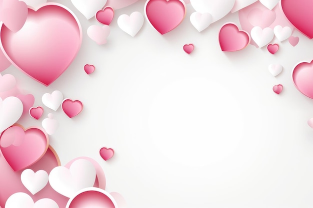 Some pink hearts in front of a pink background valentine's day material