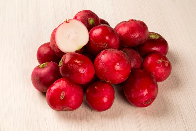 Some radishes in a basket. Fresh vegetable