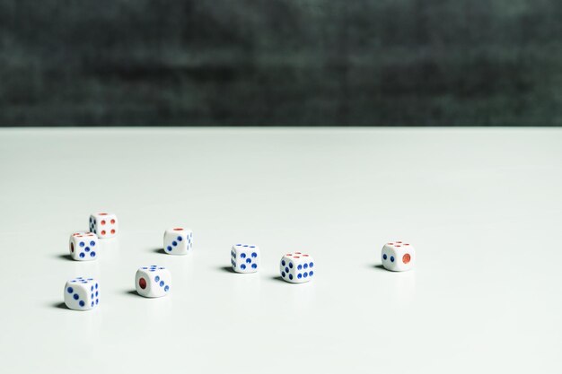 Photo some randomly thrown gambling dice