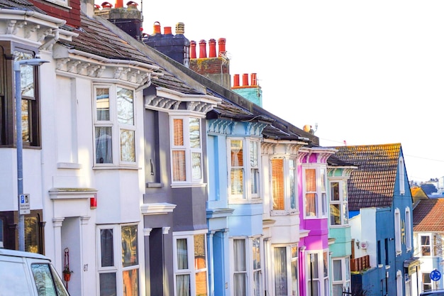 Some very characteristic colored buildings of the city of Brighton England