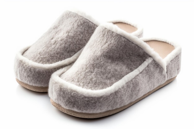 someone is wearing a pair of slippers with a fur lining generative ai