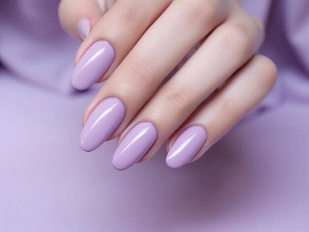 Someone with a purple manicure holding a purple manicure generative ai