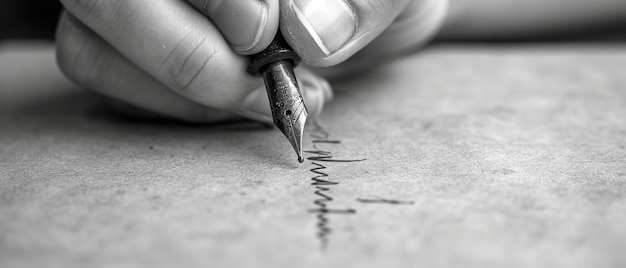 Photo someone writing a note with a pen on a piece of paper