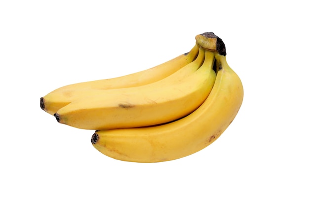 Sommige gele bananen op een witte achtergrond