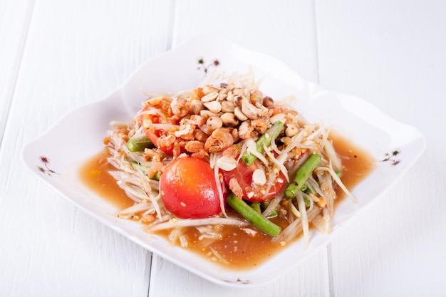 Somtum papaya salade heerlijk eten in thailand