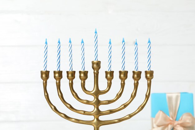 Photo soncept of jewish holiday compositions for hanukkah