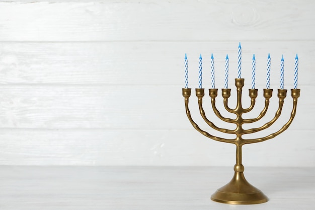 soncept of jewish holiday hanukkah space for text