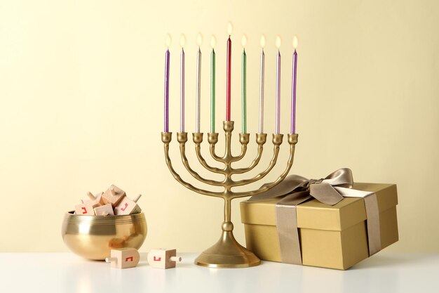 Soncept of Jewish winter holiday Hanuka holiday