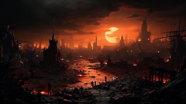 soncept_of_war_and_destroyed_city_dusk_brilliant_colors