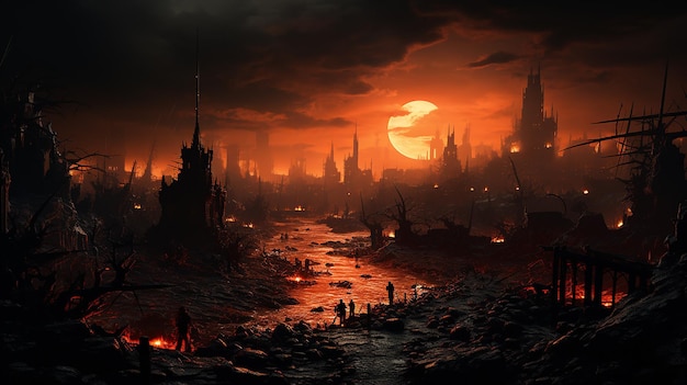 Soncept_of_war_and_destroyed_city_dusk_brilliant_colors