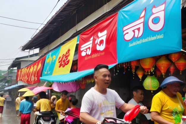 Водный фестиваль Songkran Banner в Таиланде