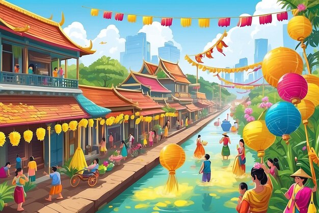 Songkran Festival Banner Thai New Years Day